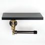 Hanah Home Boruraf240 Portarrollos de Papel Higiénico Industrial MDF Negro y Plata